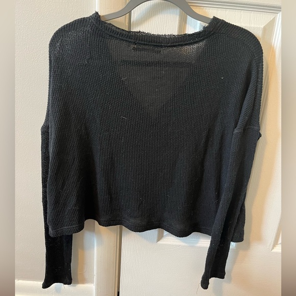 Urban Outfitters, black button up long sleeve top, size extra small - Picture 3 of 3